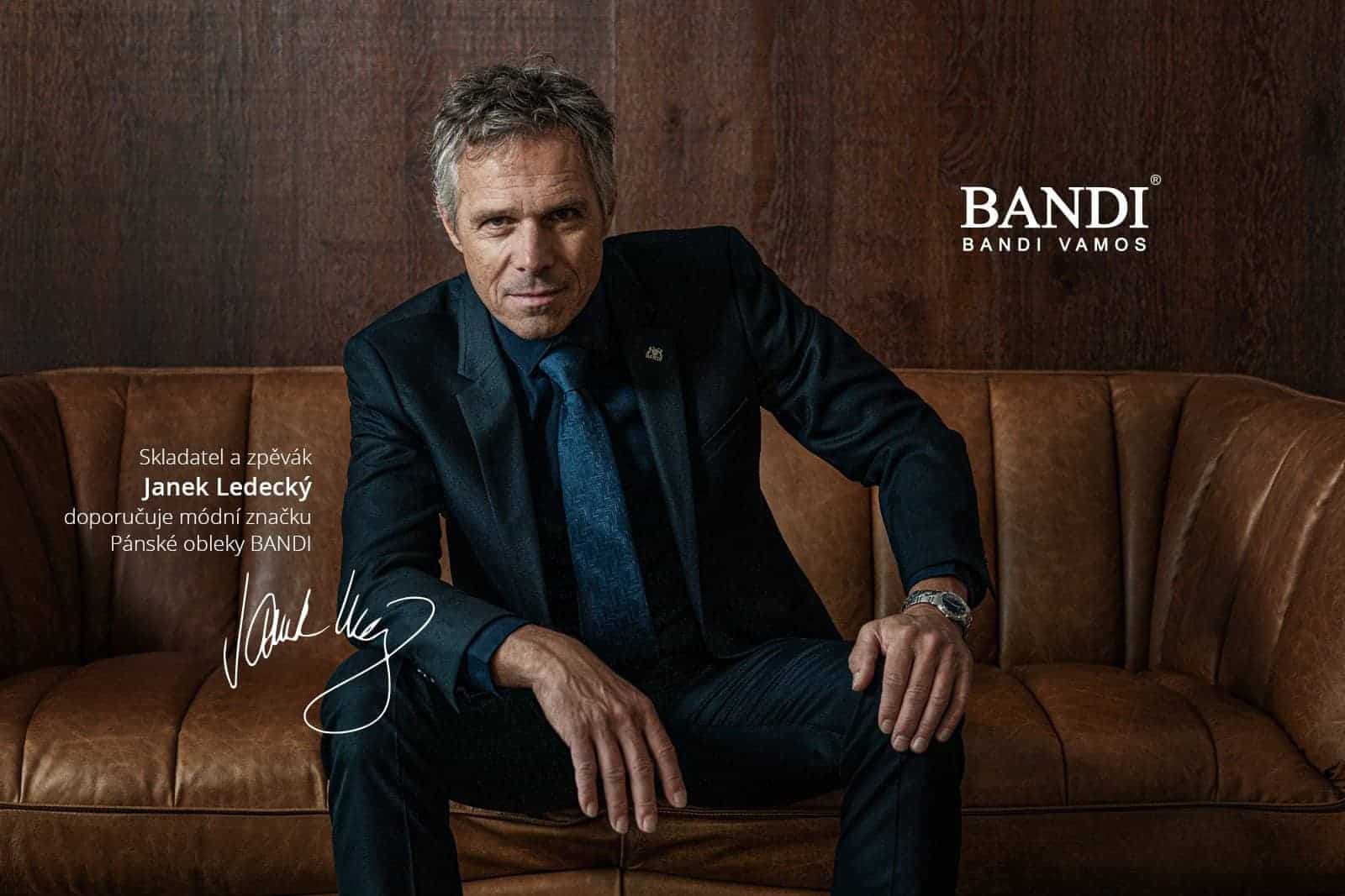 Janka Ledeckého na jeho turné Symphonic 2019 obléká módní značka Pánské obleky BANDI
