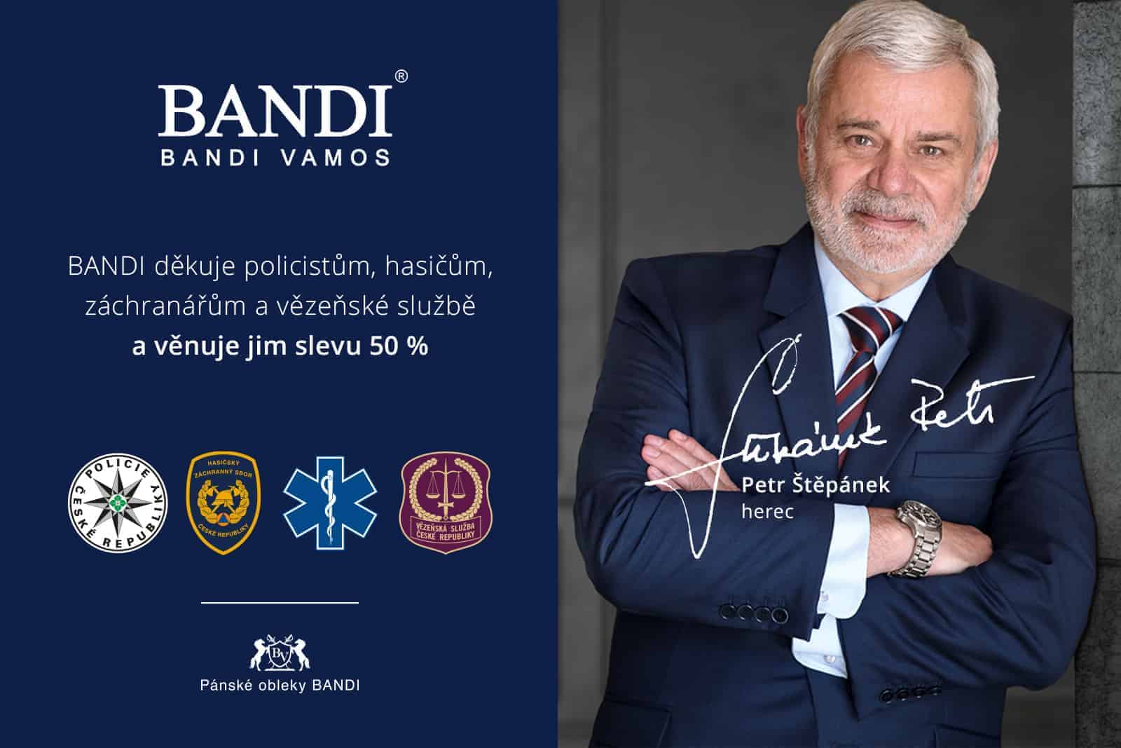 Majitel módní značky BANDI děkuje policistům, strážníkům, hasičům a záchranářům a věnuje jim slevu 50 %