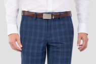 Modré kárované kalhoty Faveti