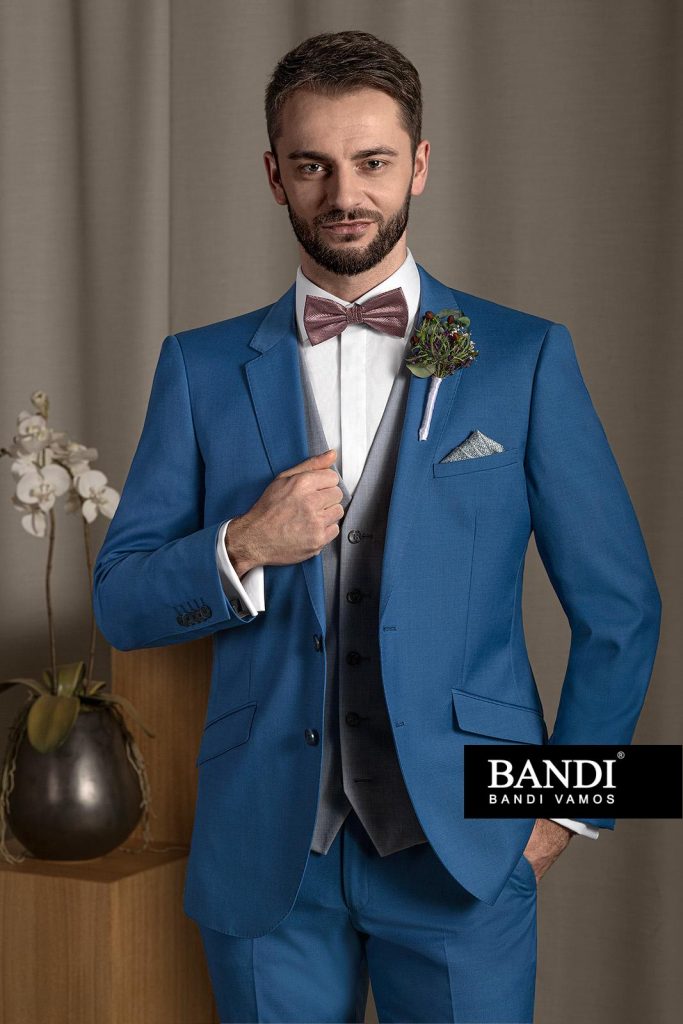 Světle modrý pánský oblek BANDI, Arturo, Slim Fit