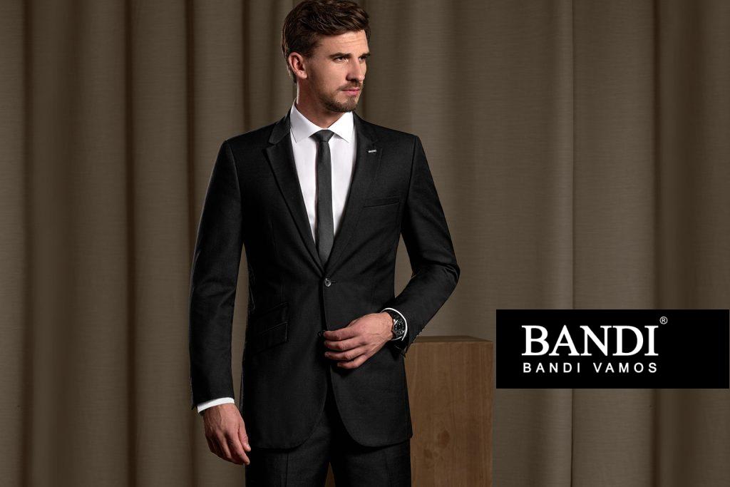 Černý pánský oblek BANDI, model Corneli Slim