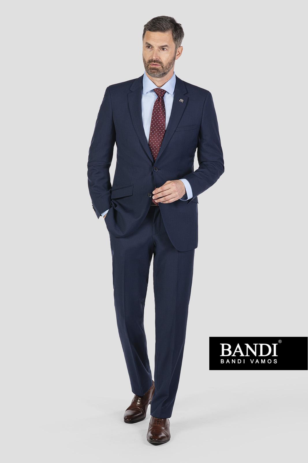 Tmavě modrý pánský oblek BANDI Arcadio v manažerském outfitu pohled zepředu