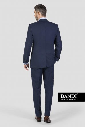 Tmavě modrý pánský oblek BANDI Arcadio v manažerském outfitu pohled zezadu