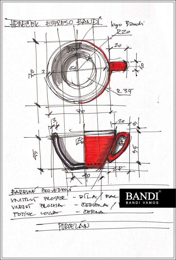 Návrh kávového šálku BANDI