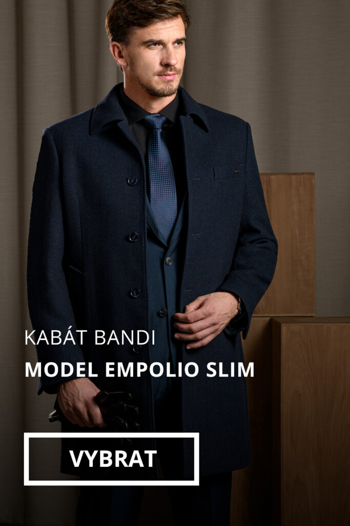 Vlněný kabát BANDI, model Empolio Marin, Slim