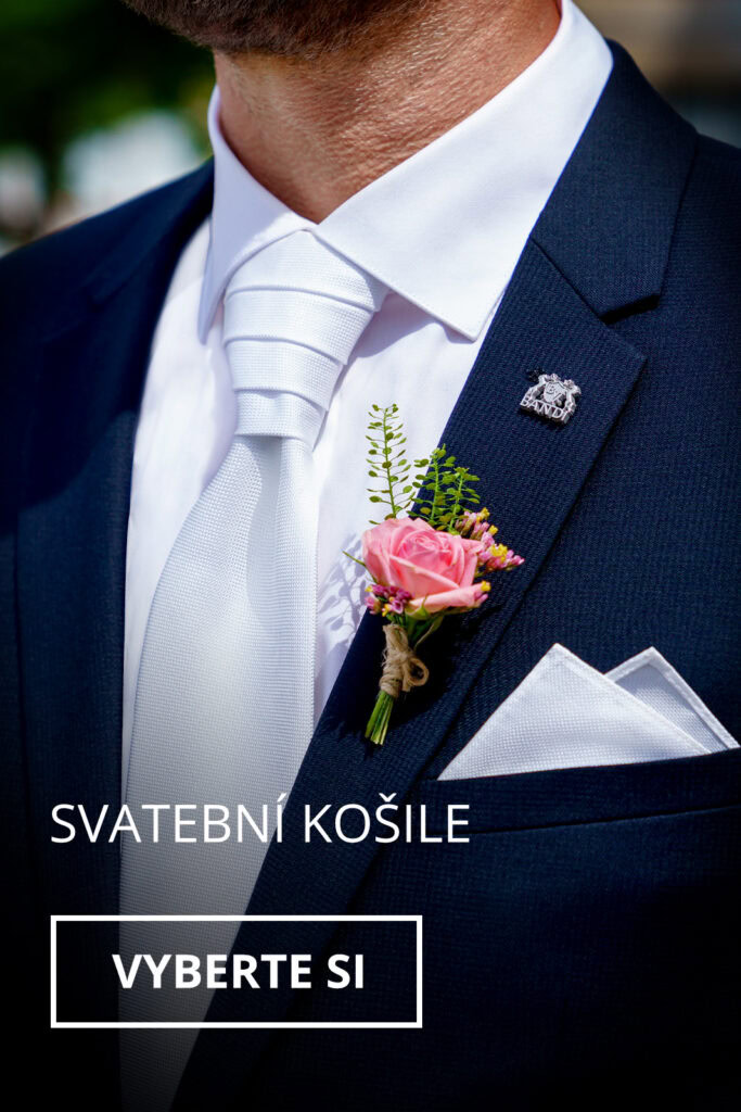 Bílá svatební košile s regatou