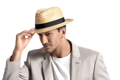 Slaměný klobouk BANDI Fedora Ricco Sabia