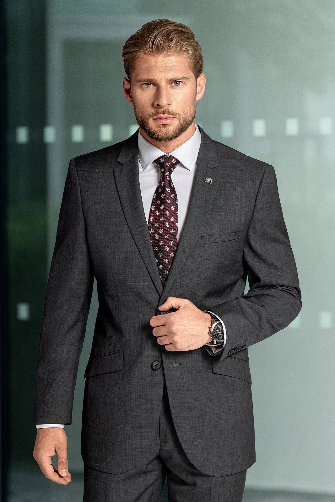 Dvoudílný pánský oblek BANDI Christello Antracit, Tailored Fit