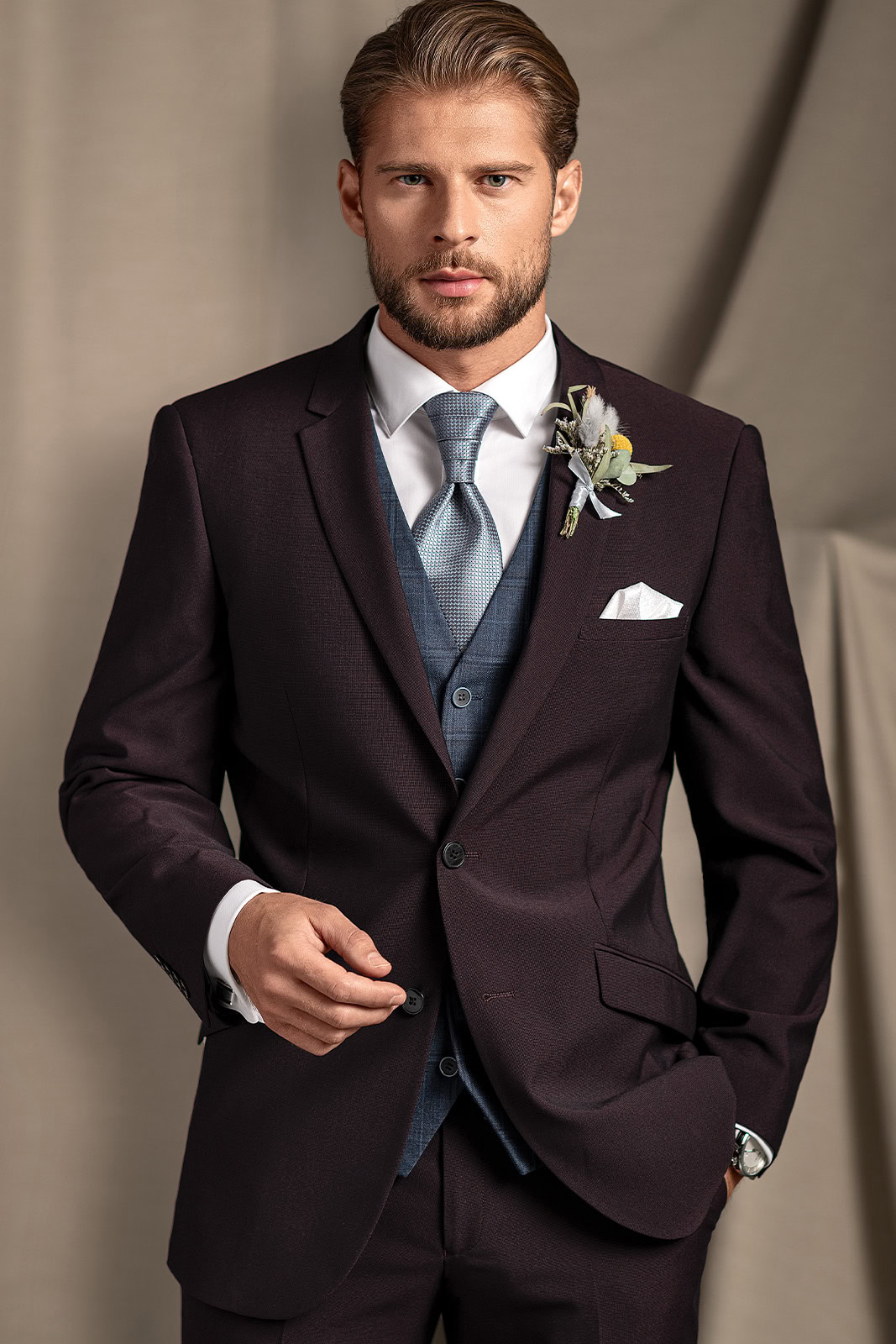 Pánská vesta BANDI Corsini Blu, Slim Fit