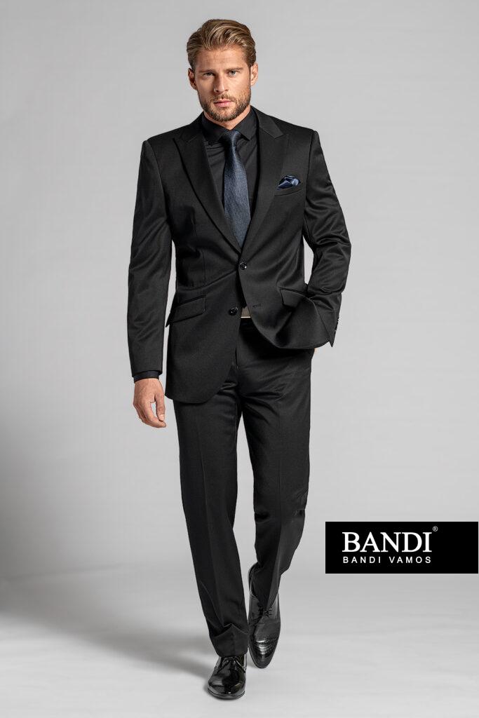 Pánský oblek BANDI Alvero Nero, Tailored Fit