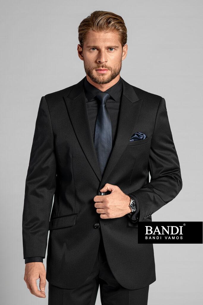 Pánský oblek BANDI Alvero Nero, Tailored Fit