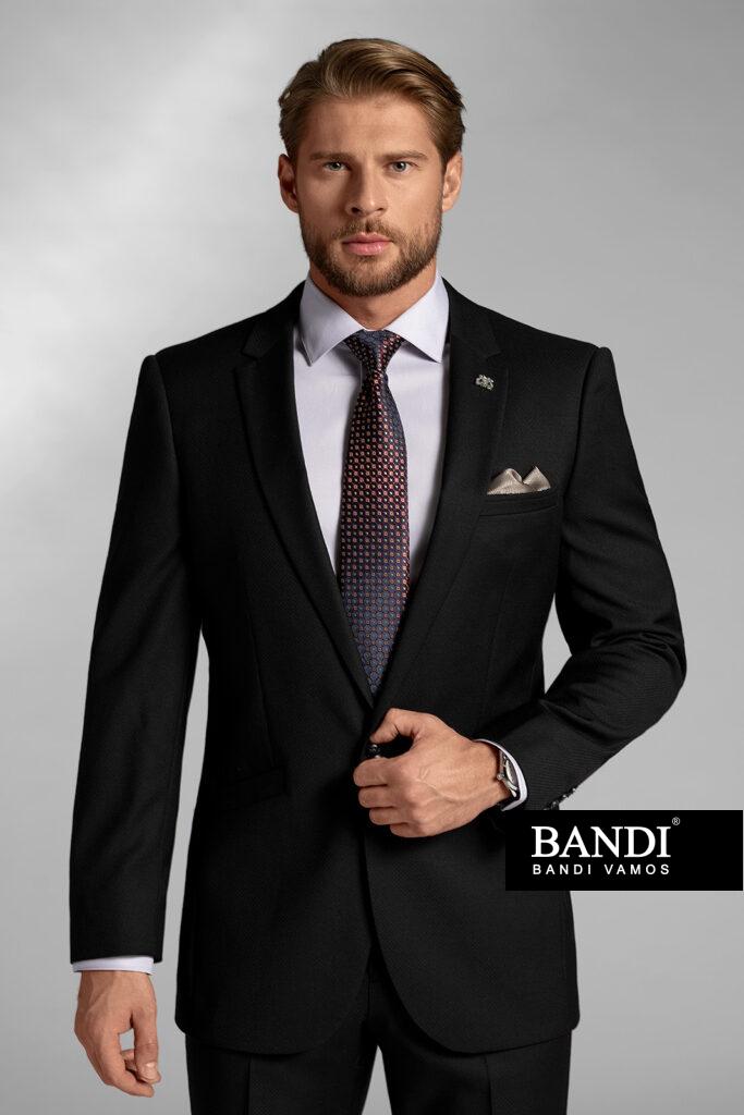 Pánský oblek BANDI Iderio Nero, Tailored Fit