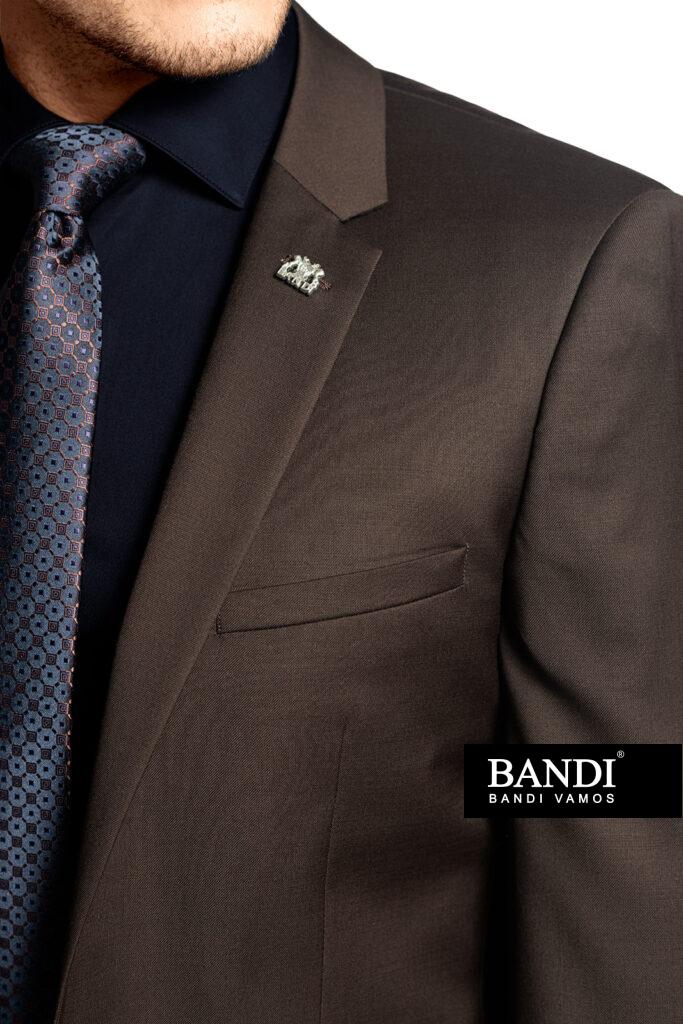 Pánský oblek BANDI Toffiero Maron, Tailored Fit