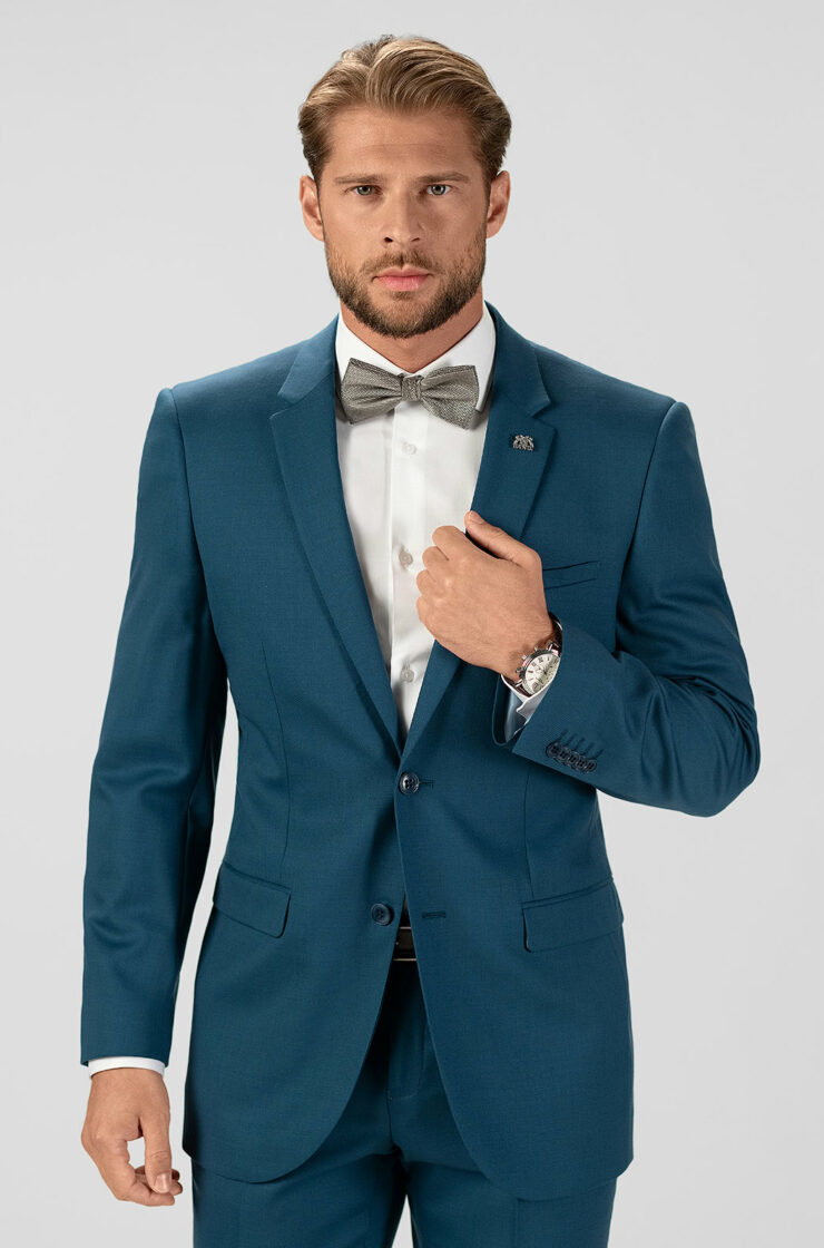 Pánský oblek Farsini Petrol, Tailored Fit