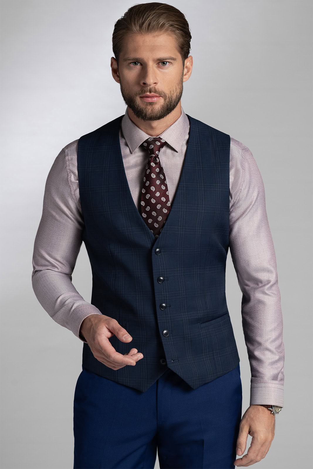 Pánské košile se vzorem rybí kosti VERTICE