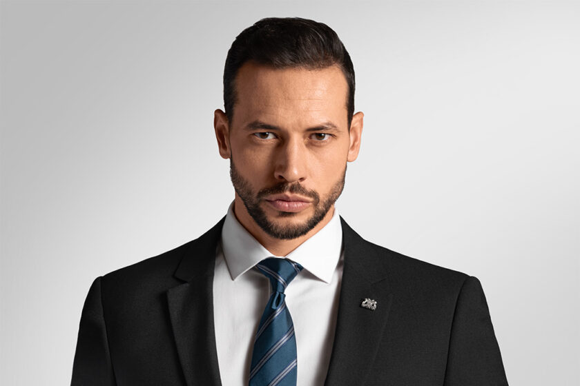 Vlněný černý oblek BANDI Fornero Nero je stylovým společníkem pro váš pracovní den